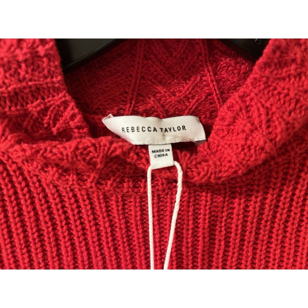 Rebecca Taylor womens Mock Neck Turtleneck Sweater size XS Red Wool Blend $295 - Picture 6 of 11